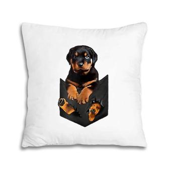 Womens Dog Lovers Gifts Rottweiler In Pocket Funny Dog Rottweiler Pillow | Mazezy