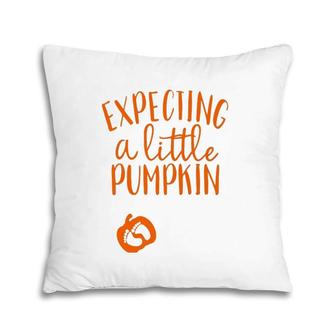 Womens Expecting A Little Pumpkin Fall Baby Tee Pumpkin Pillow | Mazezy