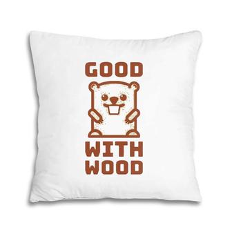 Womens Funny Beaver And Woodworking Carpentry Design Pillow | Mazezy