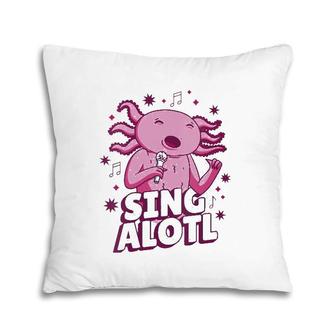 Womens Funny Cute Kawaii Singalotl Axolotl V-Neck Pillow | Mazezy