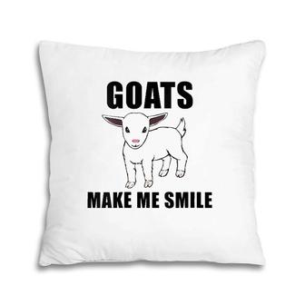 Womens Funny Little Goat Smiling Cute Goat Pillow | Mazezy