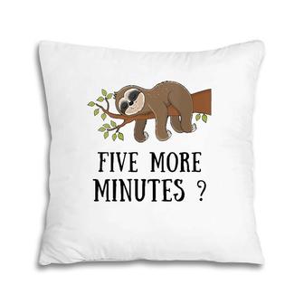 Womens Funny Sloth Five More Minutes Sleep Bed Pajama Nightgown V-Neck Pillow | Mazezy