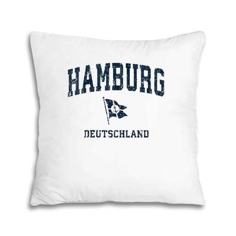 Womens Hamburg Germany Vintage Sports Navy Boat Anchor Flag Pillow | Mazezy DE