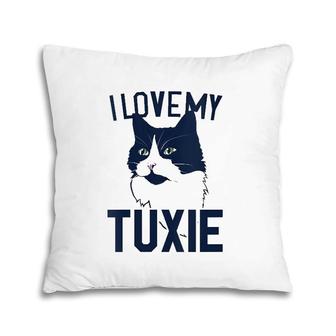 Womens I Love My Tuxie Tuxedo Cat Art V Neck Pillow | Mazezy
