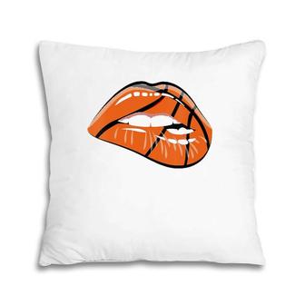 Womens Ich Liebe Basketball Lips Sport Game Day Pillow | Mazezy
