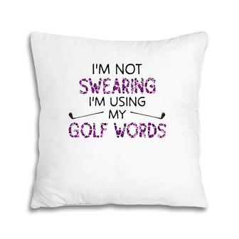 Womens I'm Not Swearing I'm Using My Golf Words Purple Leopard V-Neck Pillow | Mazezy