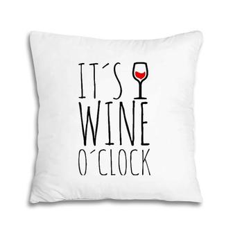 Womens It's Wine O'clock Time Red Wine Pillow | Mazezy UK