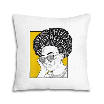 Womens Juneteenth Black Queen Afro Pillow | Mazezy