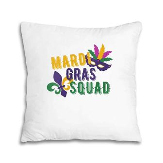 Womens Mardi Gras Squad Matching Group Spring Break Fat Tuesday V-Neck Pillow | Mazezy