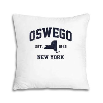 Womens Oswego New York Ny Vintage State Athletic Style V-Neck Pillow | Mazezy