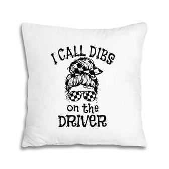 Womens Race Wife Racing Stock Car Dirt Track Racing Dibs On Driver V-Neck Pillow | Mazezy