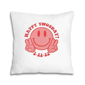 Womens Smile Face Happy Twosday 2022 February 2Nd 2022 Gift Pillow | Mazezy