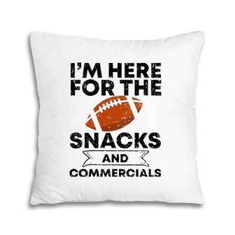 Womens Snacks And Commercials Funny Football Bowl Gift V-Neck Pillow | Mazezy
