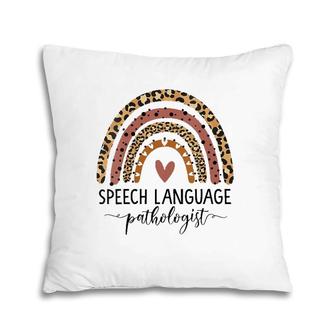 Womens Speech Language Pathologist Rainbow Speech Therapy Gift Slp V-Neck Pillow | Mazezy
