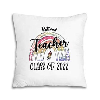 Womens Tie Dye Retired Teacher Class Of 2022 Retirement Leopard V-Neck Pillow | Mazezy