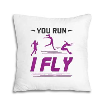 Womens Track And Field Long Jump Athlete Cool Saying Pillow | Mazezy