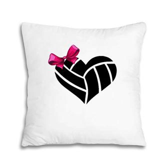 Womens Volleyball Heart For Volleyball Lovers Volleyball Funny Graph Pillow | Mazezy