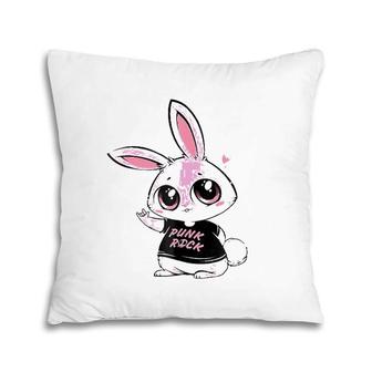 Woot Punk Rock Bunny Men Women Gift Pillow | Mazezy