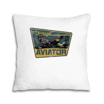 Ww2 Vintage Aviator Airplane Aircraft Pilot P40 Warhawk Gift Pillow | Mazezy