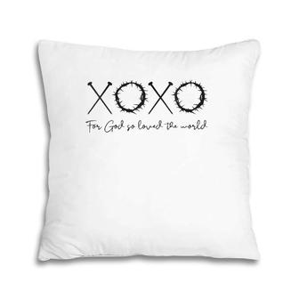 Xoxo For God So Loved The World Easter Love Letters V-Neck Pillow | Mazezy