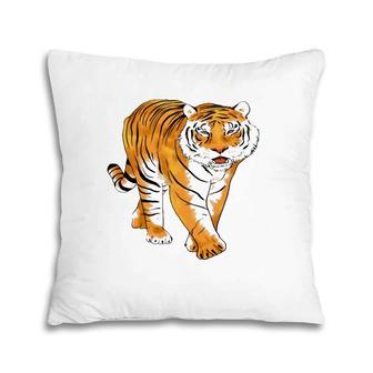Year Of The Tiger 2022 Tiger Growling Mouth Open Bengal Men Pillow | Mazezy