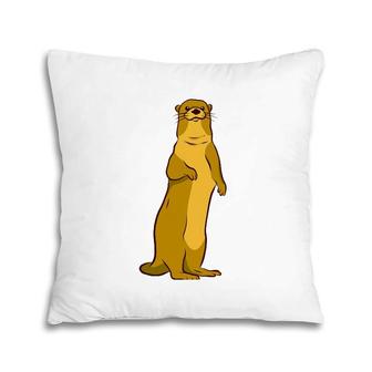 Yellow Weasel Animal Lover Gift Pillow | Mazezy