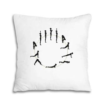 Yoga Sun Salutation - Yoga Poses Gift Ideas For Yoga Teacher - Certified Yoga Instructor Gifts Class Pillow | Mazezy