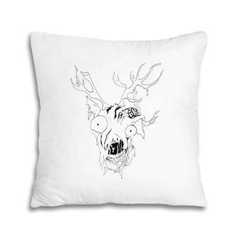Zombie Deer Vintage Scary Pillow | Mazezy