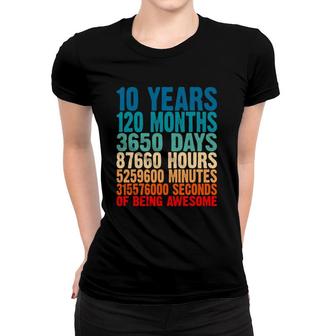 10 Years Of Being Awesome Gifts 10 Years Old 10 Birthday Women T-shirt | Mazezy