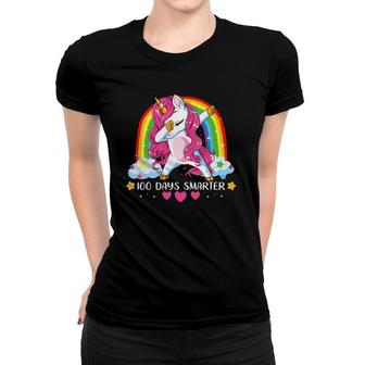 100 Days Smarter 100Th Day Of School Girls Princess Unicorn Women T-shirt | Mazezy
