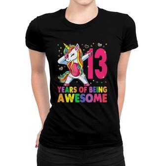 13 Years Old Unicorn Dabbing 13Th Birthday Girl Unicorn Party Women T-shirt | Mazezy