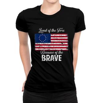 1776 Patriotic Betsy Ross American Flag 13 Colonies Women T-shirt | Mazezy