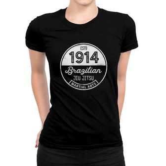1914 Brazilian Jiu Jitsu For Bjj Cool Gift White Women T-shirt | Mazezy