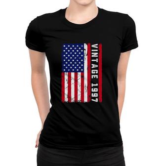 25 Years Old Gifts Vintage 1997 American Flag 25Th Birthday Women T-shirt | Mazezy