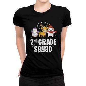 2Nd Grade Squad Matching Teacher Christmas School Crew Women T-shirt | Mazezy