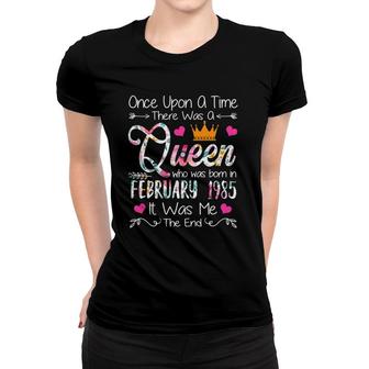 37 Years Old Birthday Girl 37 Birthday Queen February 1985 Ver2 Women T-shirt | Mazezy