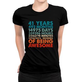 41 Years 492 Months Of Being Awesome 41St Birthday Men Women T-shirt | Mazezy