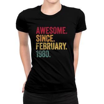 42 Years Old Awesome Since February 1980 42Nd Birthday Gift Women T-shirt | Mazezy