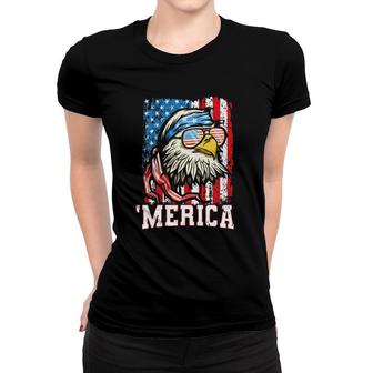 4Th Of July Bald Eagle Usa Flag Patriotic Merica Women T-shirt | Mazezy UK