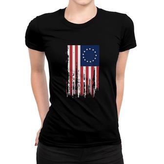 4th Of July Betsy Ross 13 Colonies American Flag Women T-shirt | Mazezy