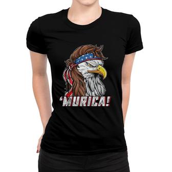4Th Of July Eagle Mullet Murica American Flag Usa Merica Women T-shirt | Mazezy