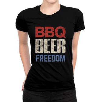 4Th Of July Patriotic Usa American Flag Bbq Beer Freedom Women T-shirt | Mazezy