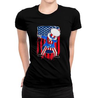 4Th Of July Uncle Sam Dab American Flag Patriotic Women T-shirt | Mazezy