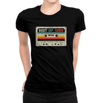 52Nd Bday Gifts Best Of 1969 Retro Cassette Tape Vintage Women T-shirt | Mazezy