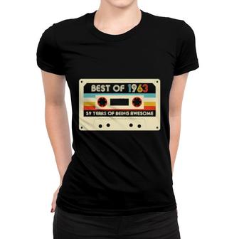 59Th Birthday Retro Vintage Best Of 1963 Cassette Tape Women T-shirt | Mazezy