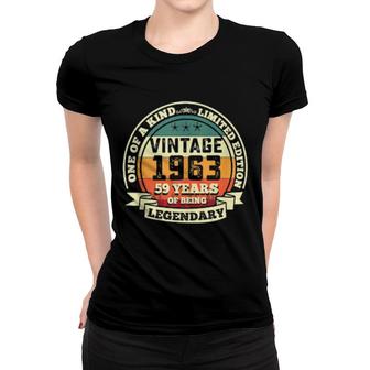 59Th Birthday Vintage Retro Legendary 1963 59 Years Old Women T-shirt | Mazezy