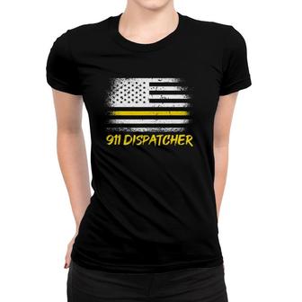 911 Dispatcher Appreciation Thin Yellow Line Women T-shirt | Mazezy