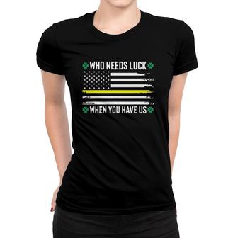 911 Dispatcher St Patrick's Day Flag Women T-shirt | Mazezy
