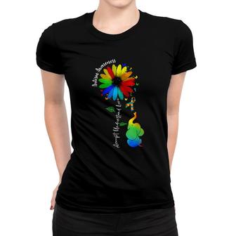 Accept Understand Love Autism Awareness Sunflower Elephant Women T-shirt - Thegiftio UK