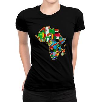 Africa Continent Flag Geography Women T-shirt | Mazezy